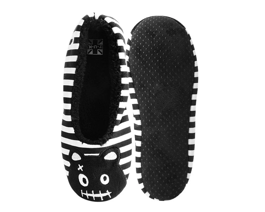 4835-Black-White-Striped-Punk-Panda-Slipper-3.webp Black & White Striped Punk Panda Slipper