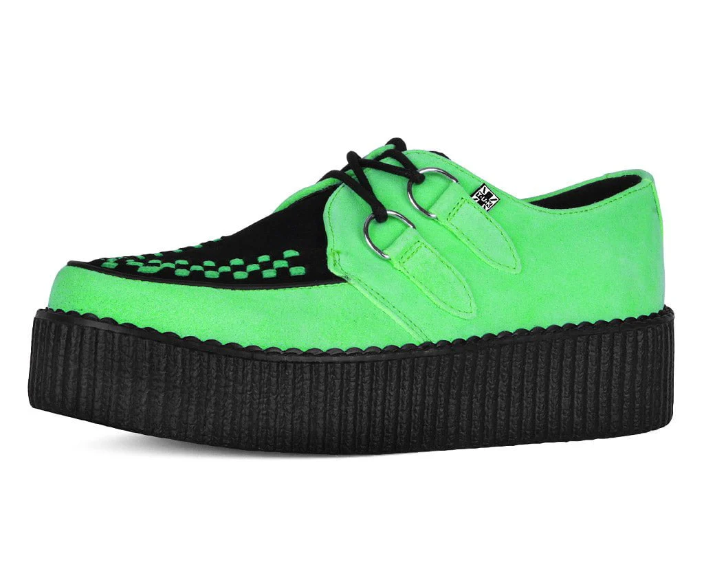 Neon Green & Black Suede Viva Mondo Creeper