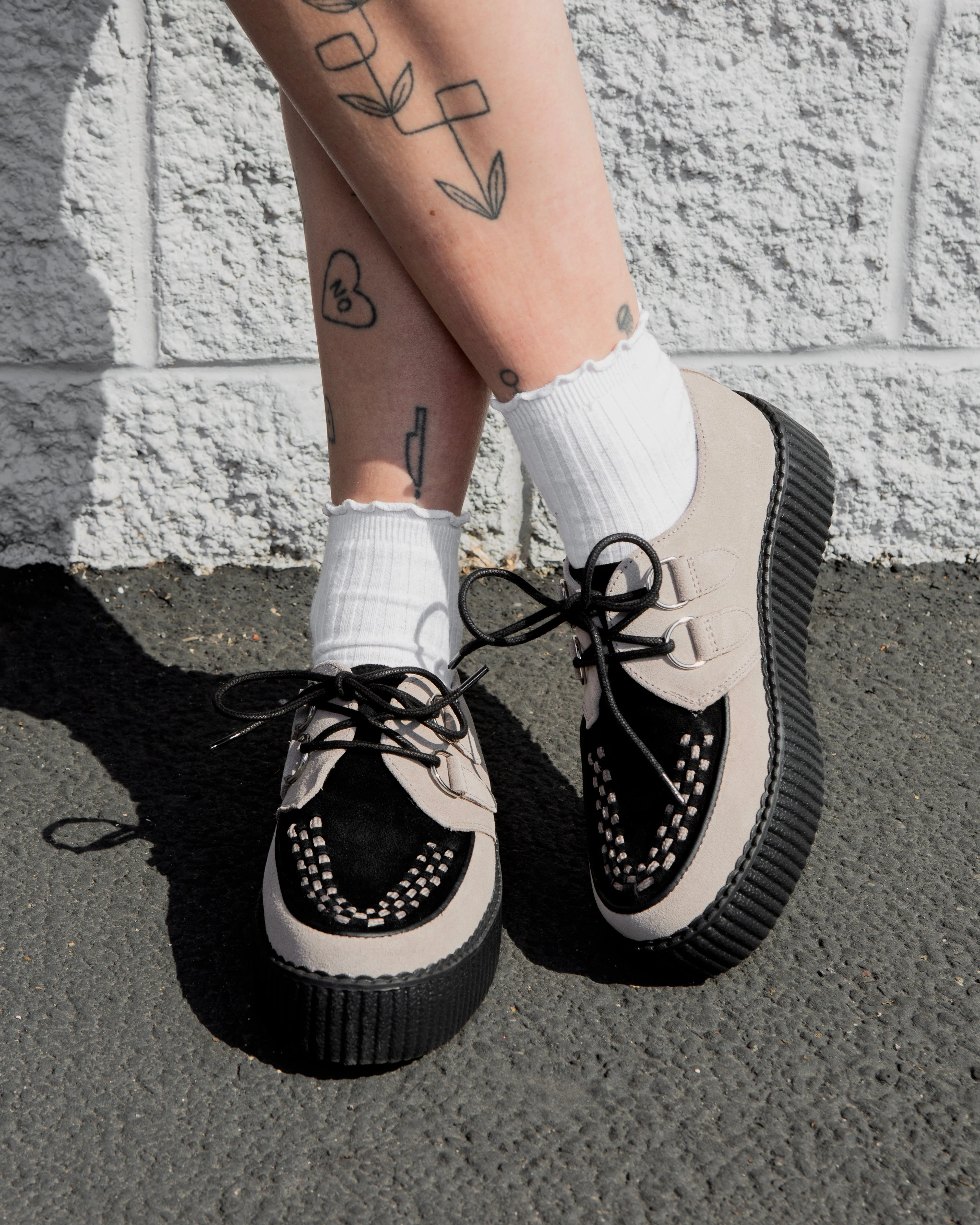 Taupe & Black Suede Viva Mondo Creeper