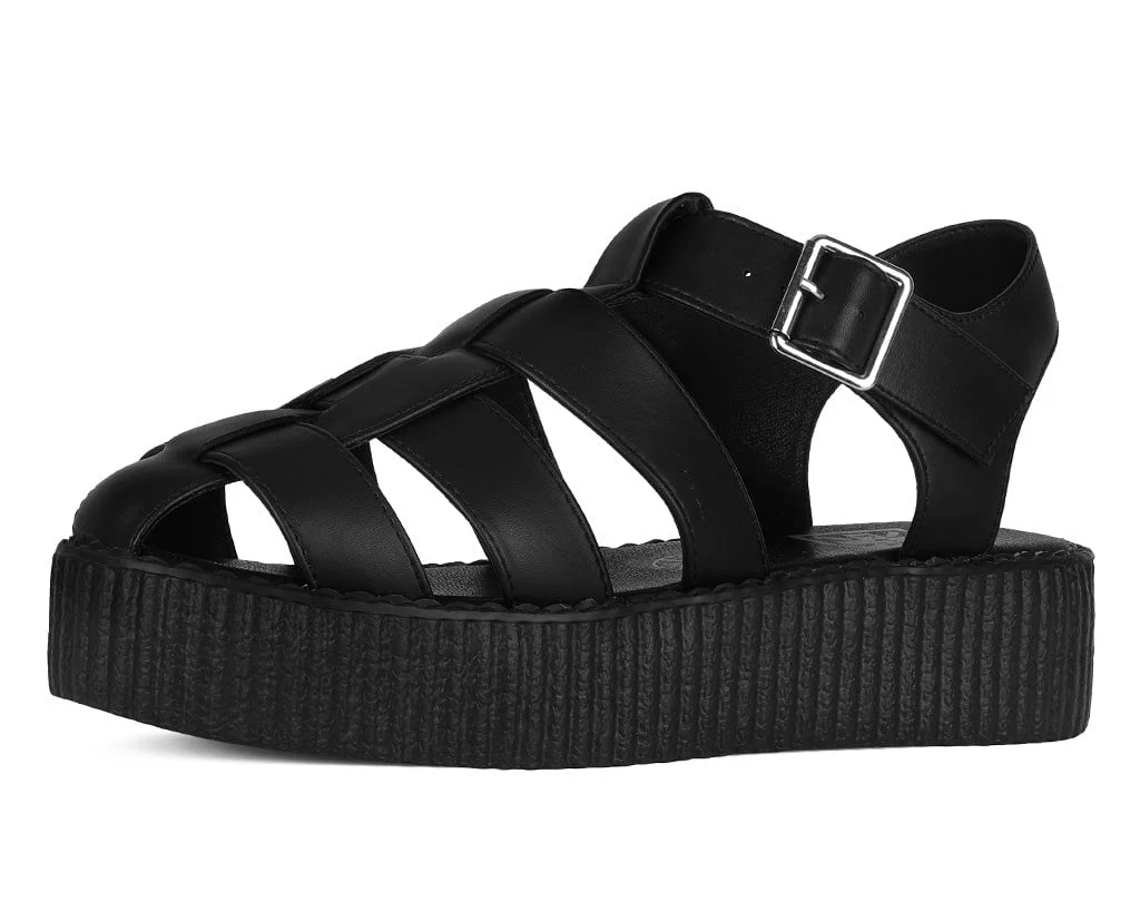 Black TUKskin Fisherman Mondo Sandal