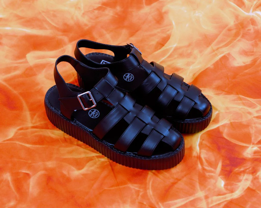 Black TUKskin Fisherman Mondo Sandal