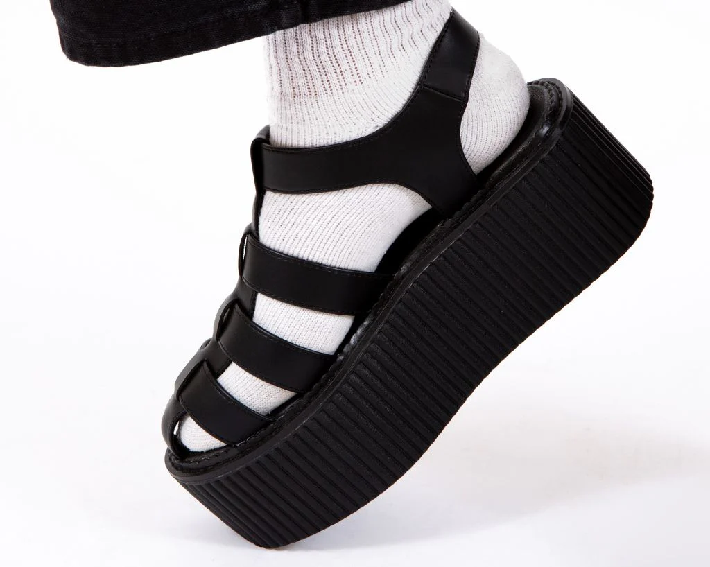 Black TUKskin Fisherman Strato Sandal